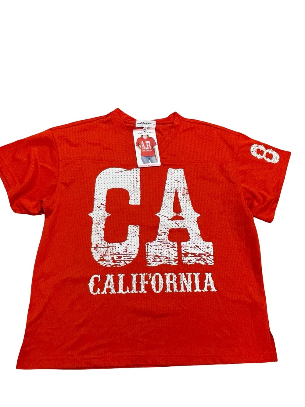 NWT State of Mine California Western State Jersey T-Shirt - Red size